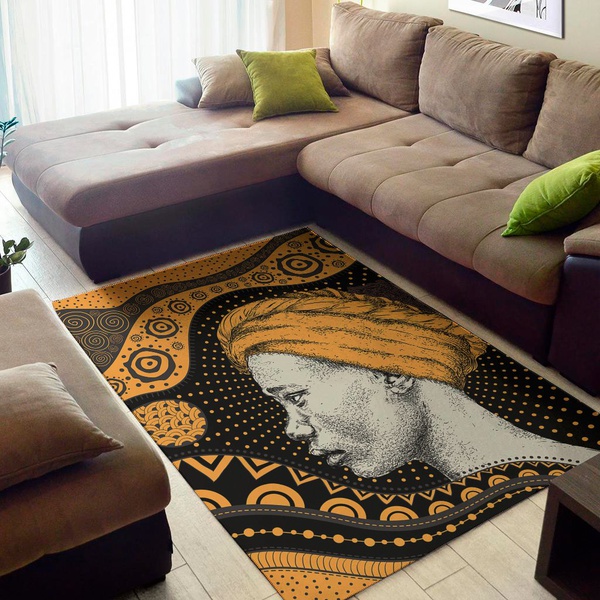 Tribal African Girl Print Area Rug