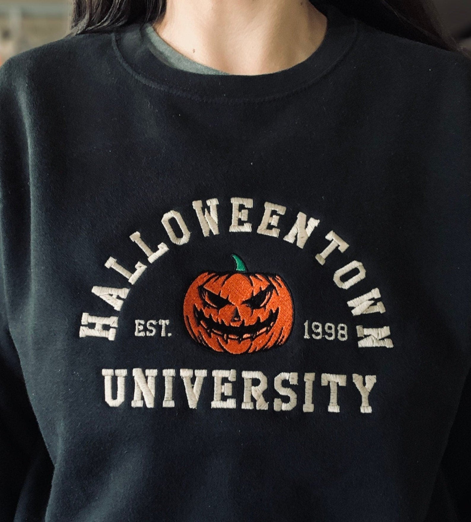 Halloweentown Est 1998 Embroidered Sweatshirt 2D Crewneck Sweatshirt All Over Print Sweatshirt For Women Sweatshirt For Men Sws4581