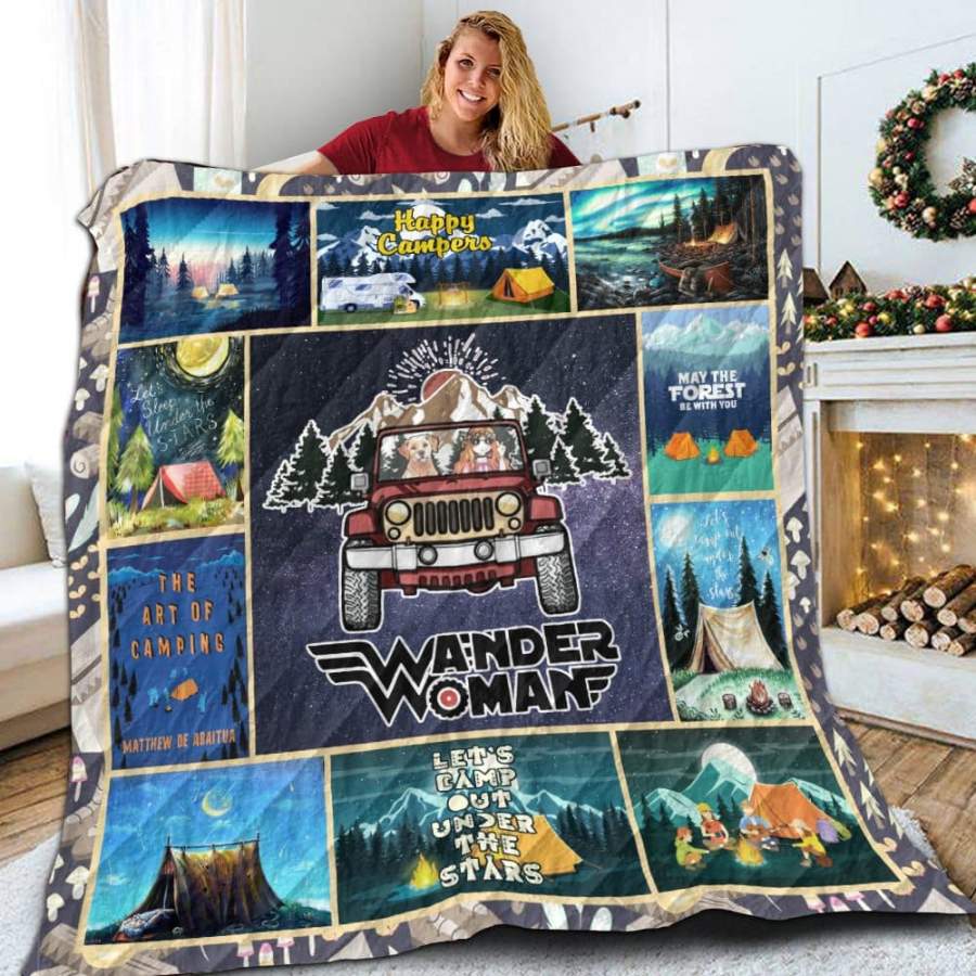 Wozoro Quilt Blanket Camping Wander Woman Jeep Car Twin Queen King Size