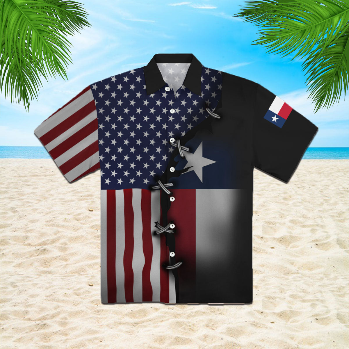 Texas Flag With American Hawaii Shirt For Men Women Ha46070