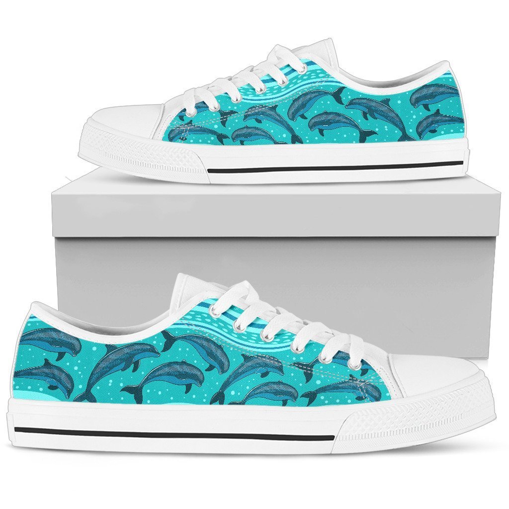 Dolphin Pattern Women Low Top Shoes