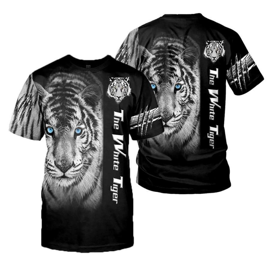 Amazing White Tiger 3D All Over Printed Shirts For Men And Women 02