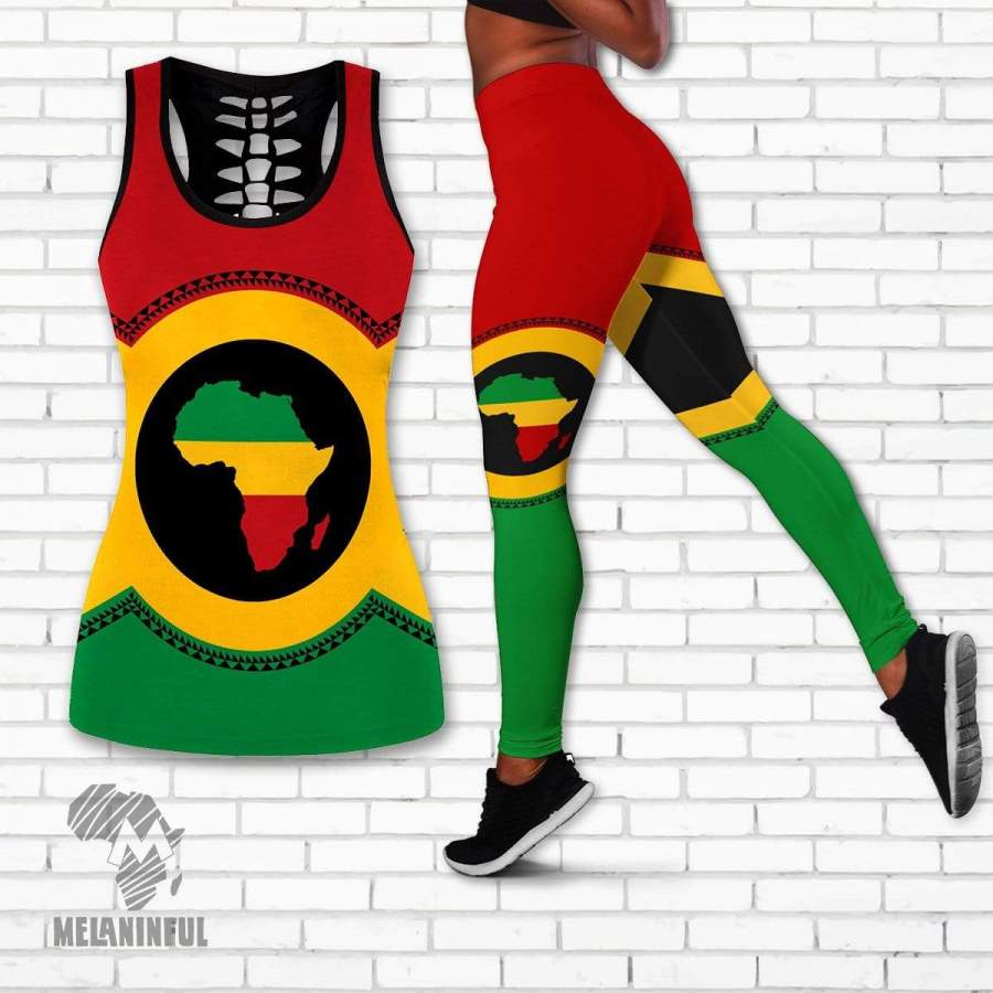 Reggae 2 Hollow Tank Top And Leggings Set