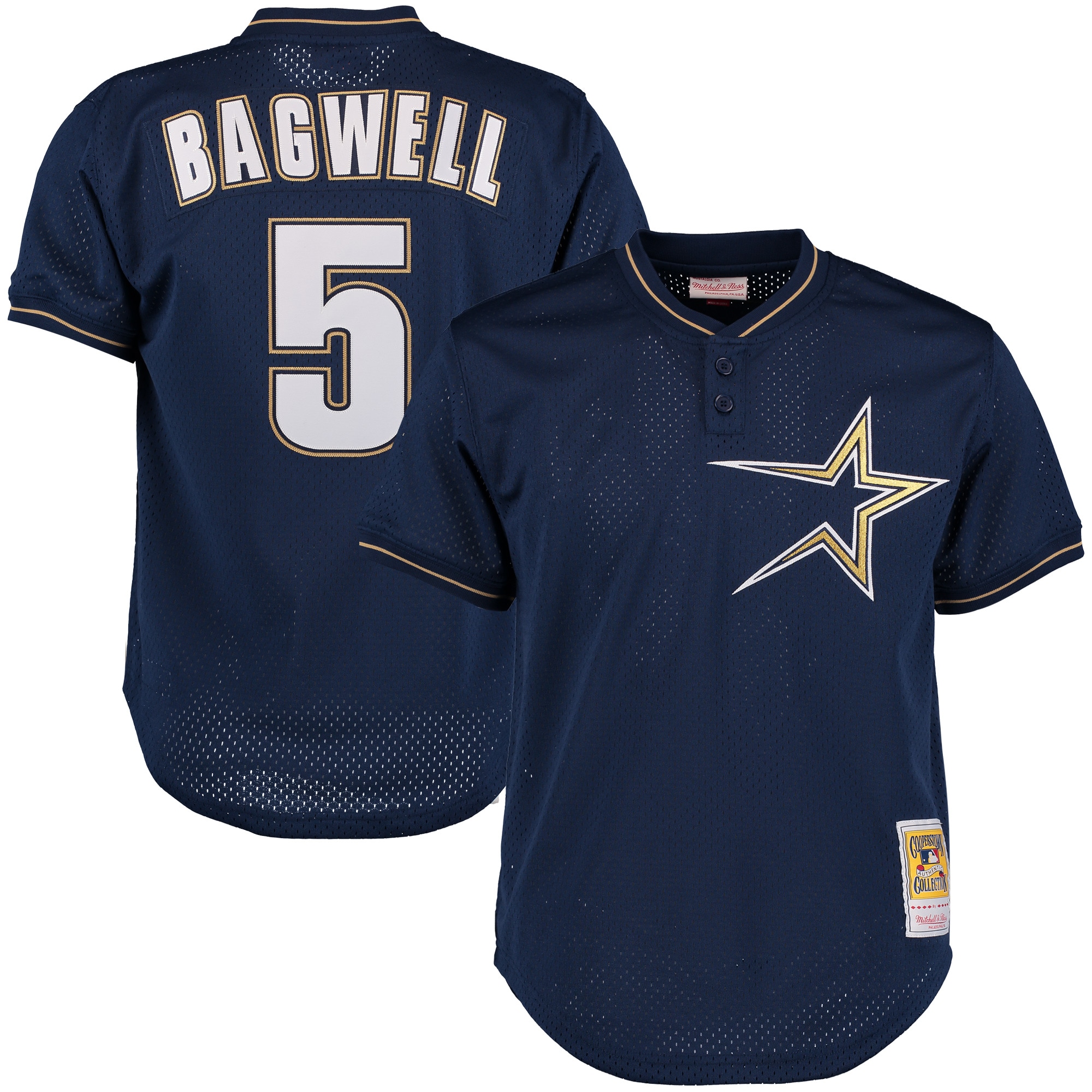 Men’s Houston Astros Jeff Bagwell Mitchell & Ness Navy Cooperstown 1997 Mesh Batting Practice Jersey