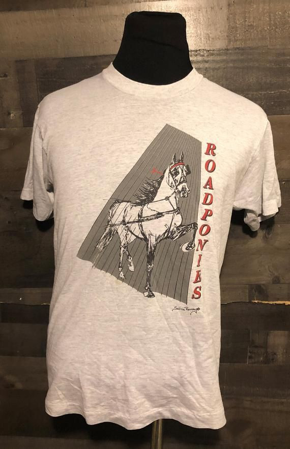 Vintage 1990S Roadponies Horse Racing 90S Gray Shirt Vintage Horse 90S Tshirts Shirt