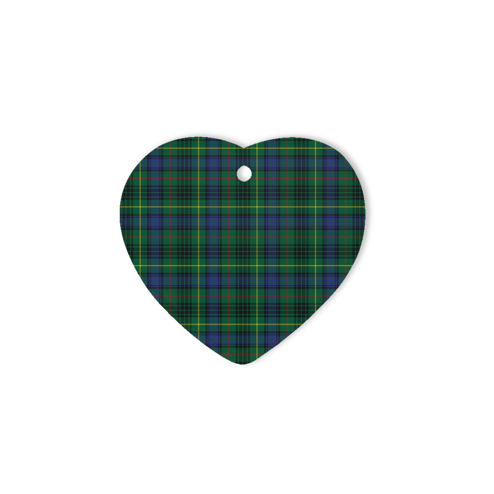 Stewart Hunting Modern Tartan Heart Ornaments, Christmas Tree Ornament, Plaid Christmas Ornaments, Ceramic Heart Christmas Tree Decoration