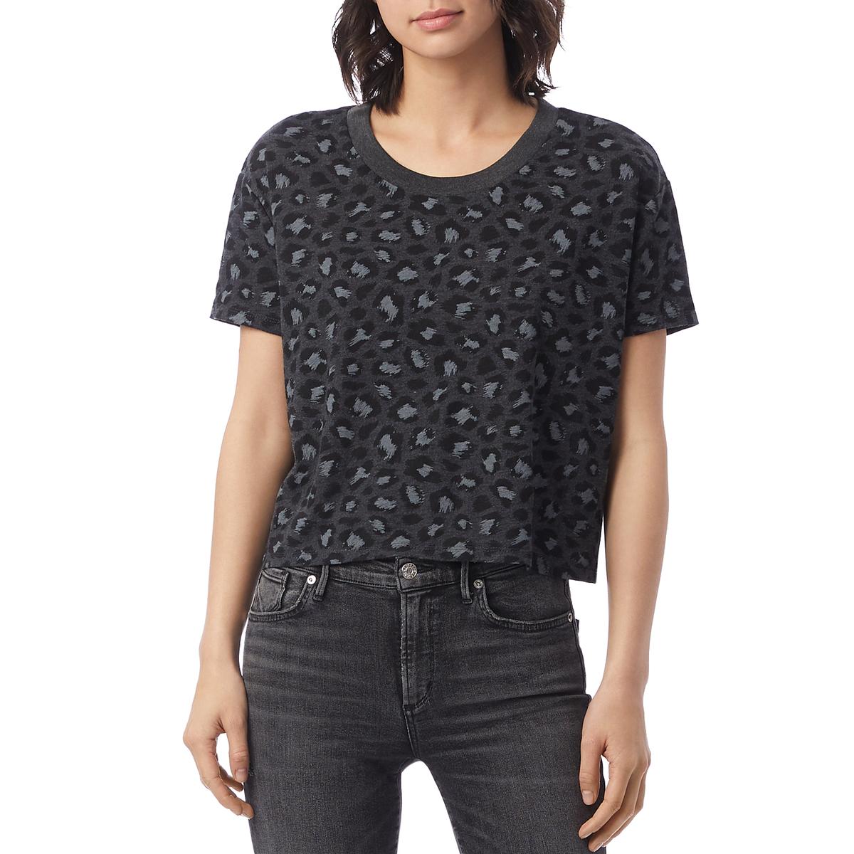 Womens Animal Print Cropped T-Shirt