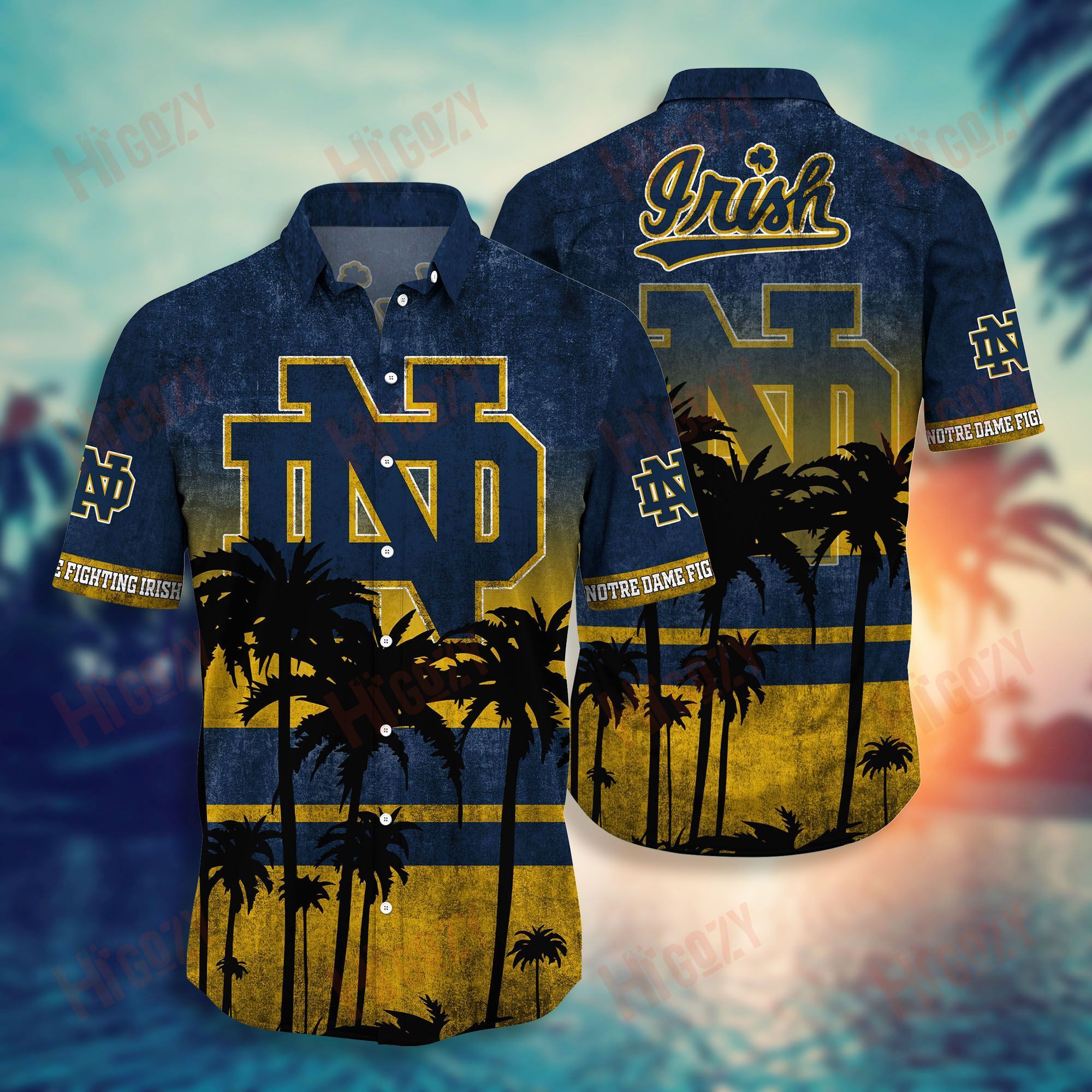 Notre Dame Fighting Irish Hawaiian Shirt Short Style Hot Trending Summer Ha53704