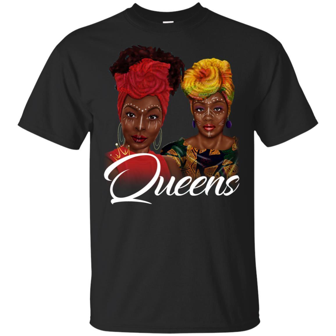 Black Queens T-Shirt African Clothing Design Melanin Poppin Women Rock