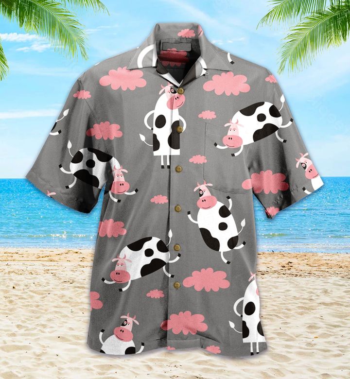 Funny Cow Grey Hawaii Shirt Ha70157