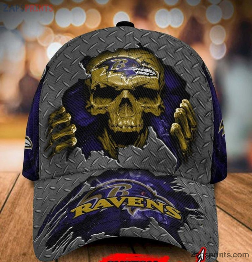 Baltimore Ravens Skull Head 3D Limited Cap Gift For Fan Football Lovers