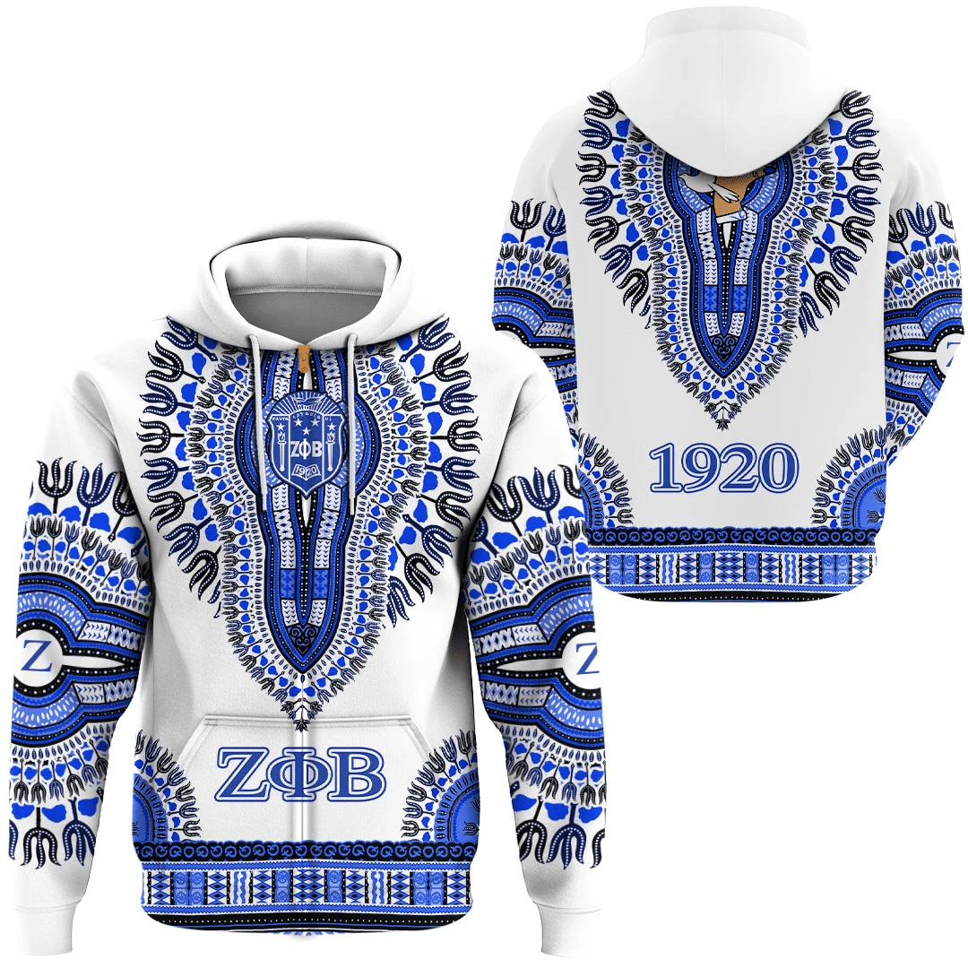 Sorority Hoodie – Zeta Phi Beta Dashiki Zip Hoodie