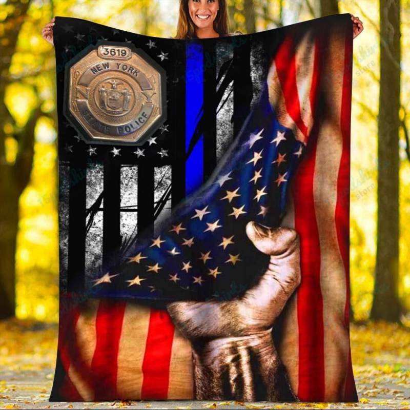 Custom Blanket POLICE FLAG Blanket – Fleece Blanket