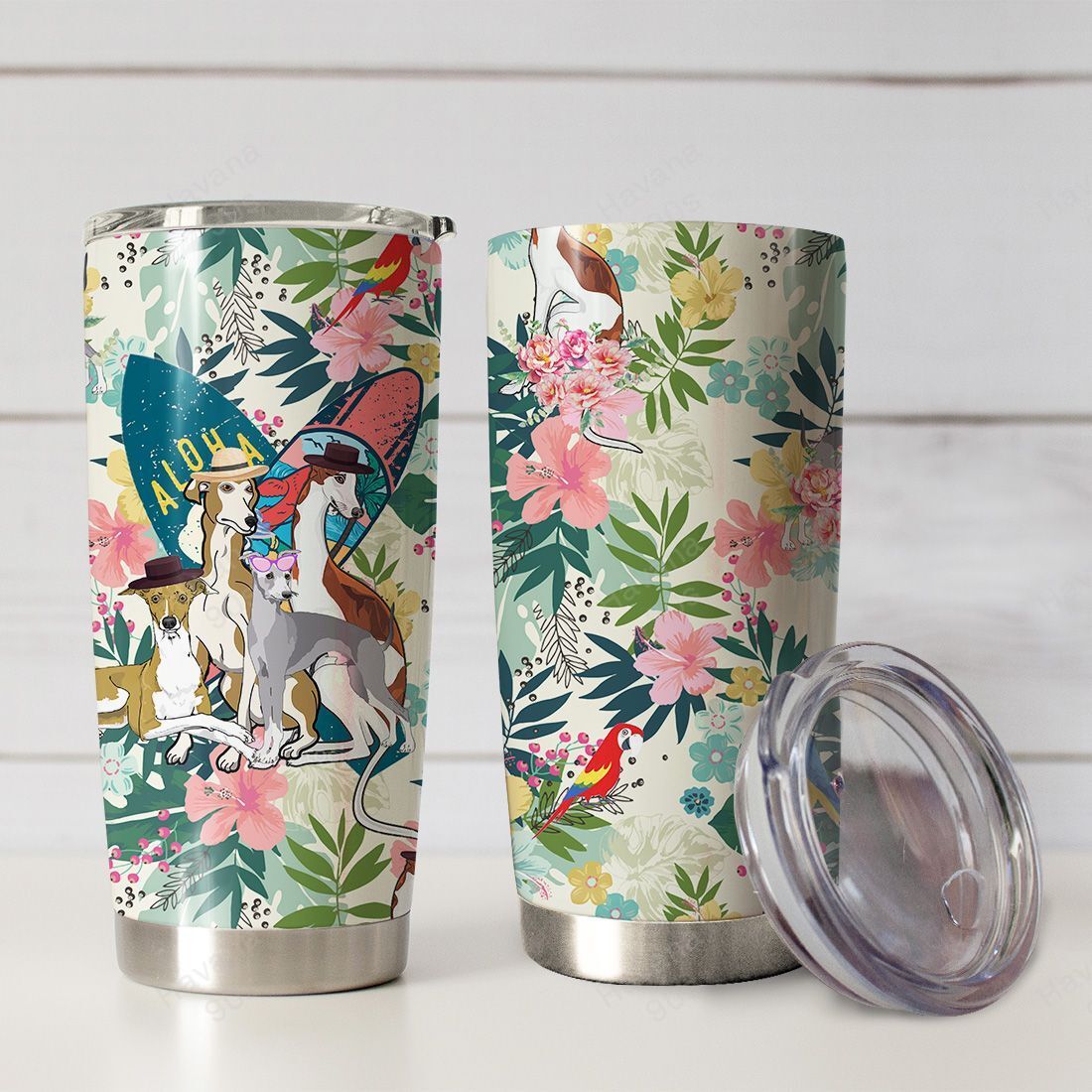 Greyhound Tumbler Hawaiian Floral Ha109458