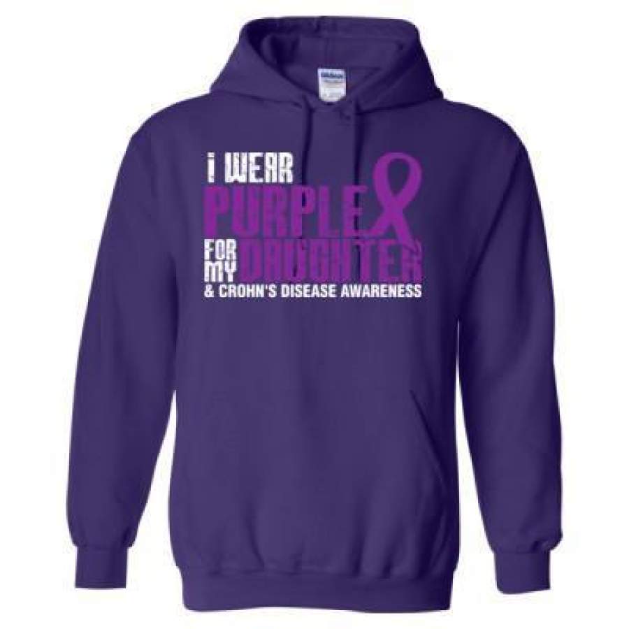 AGR I Wear Purple For My Daughter And Crohns Disease Awareness – Heavy Blend™ Hooded Sweatshirt