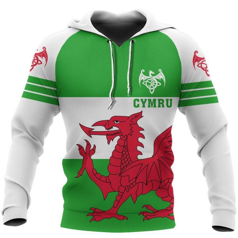 Wales Flag Hoodie Triple Style NVD1056