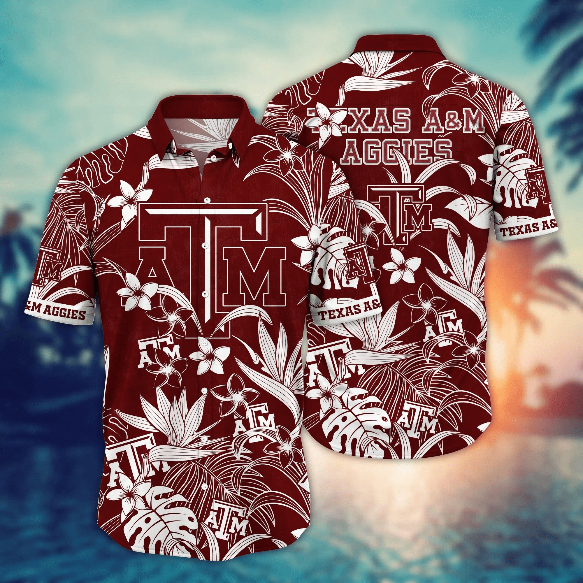 Texas A&Amp;Amp;M Aggies NCCA Hawaiian Shirt Water Sportstime Aloha Shirt