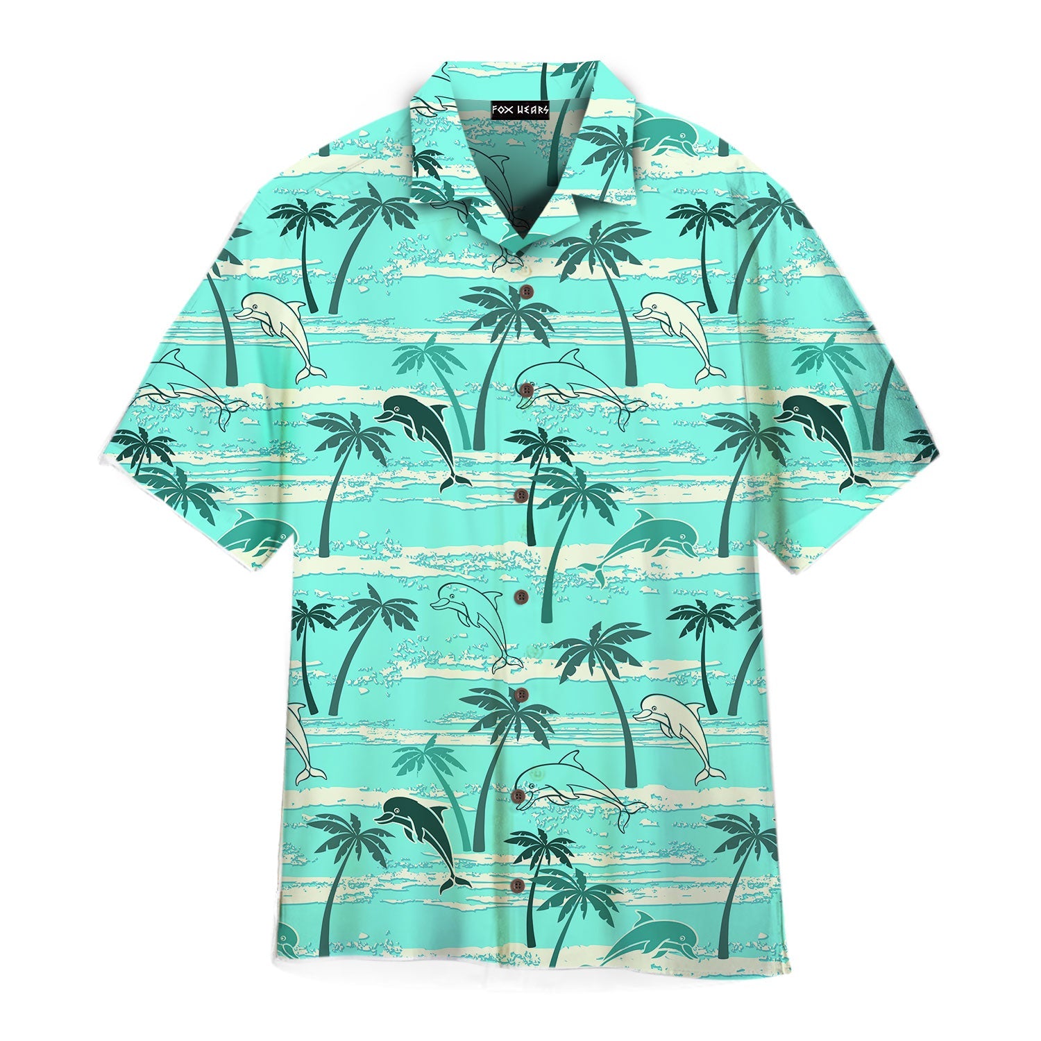 Dolphins Palm Trees Summer Hawaiian Shirt | For Men & Women | Wt6729 Aloha Shirt