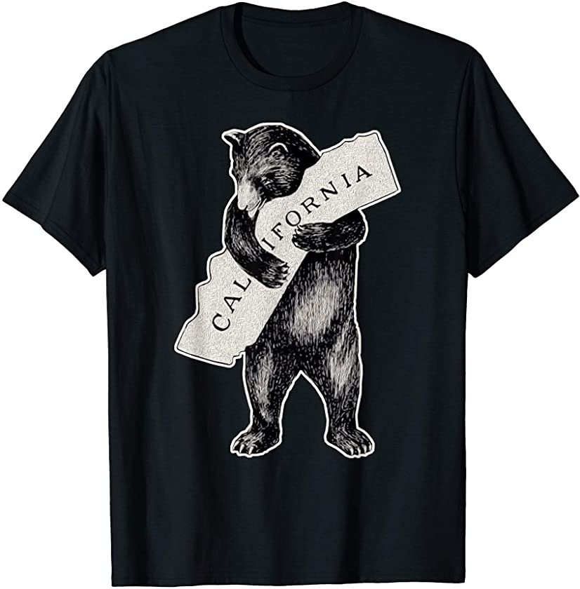 Bear Hug I Love California Shirt Art-Retro Vintage Cali Bear T-Shirt