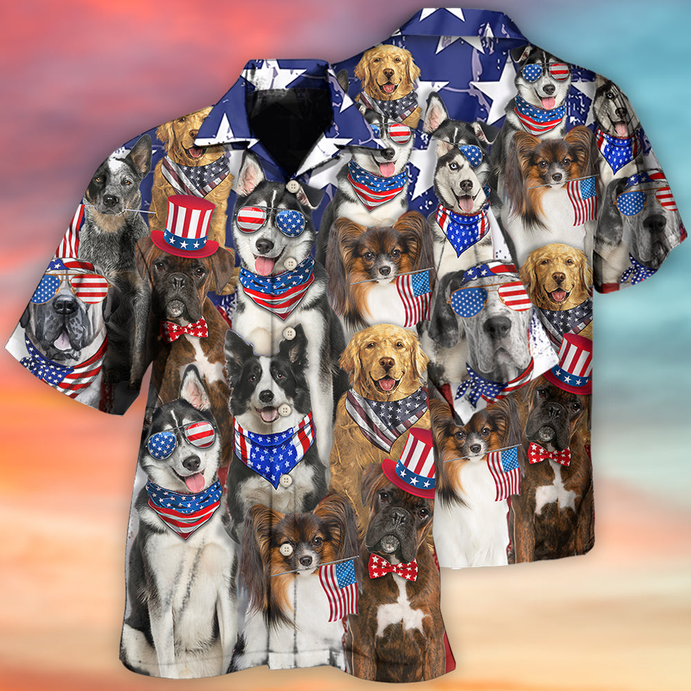 Dogs Love Independence Day Style Hawaii Shirt Ha12116