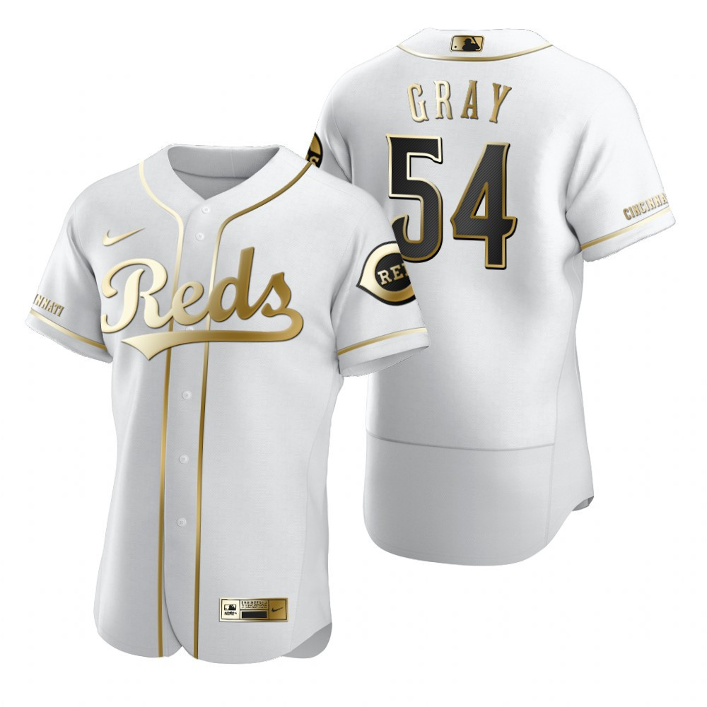 Cincinnati Reds #54 Sonny Gray MLB Golden Brandedition White Jersey Gift For Reds Fans