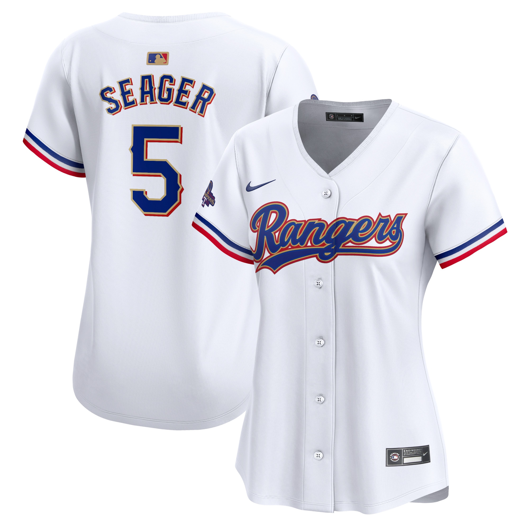 Corey Seager Texas Rangers Women's 2024 Gold Collection Limited Player Jersey  White