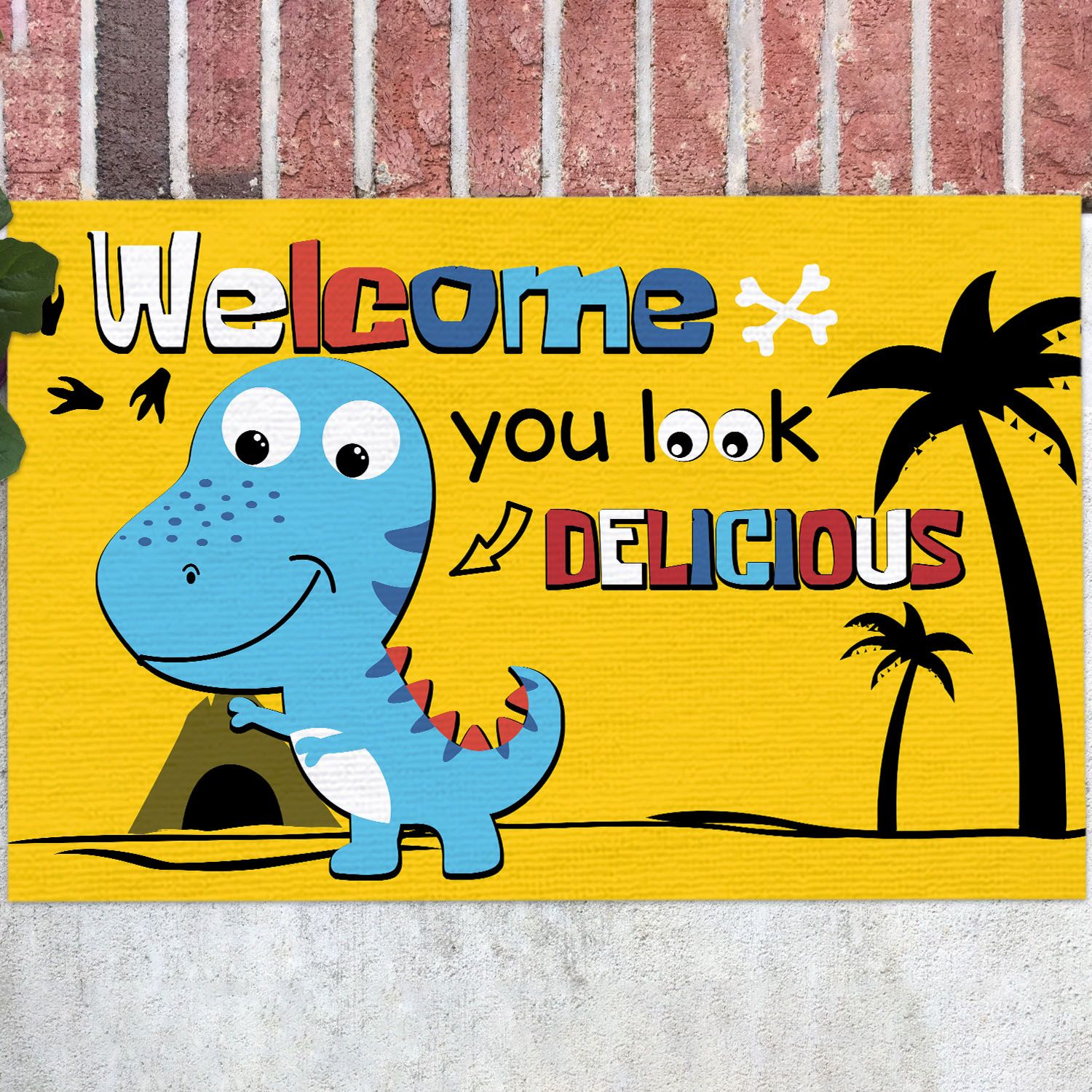 T-Rex Welcome You Look Delicious Funny Welcome Rug Warm House Gift Decorative Doormat Evg43837