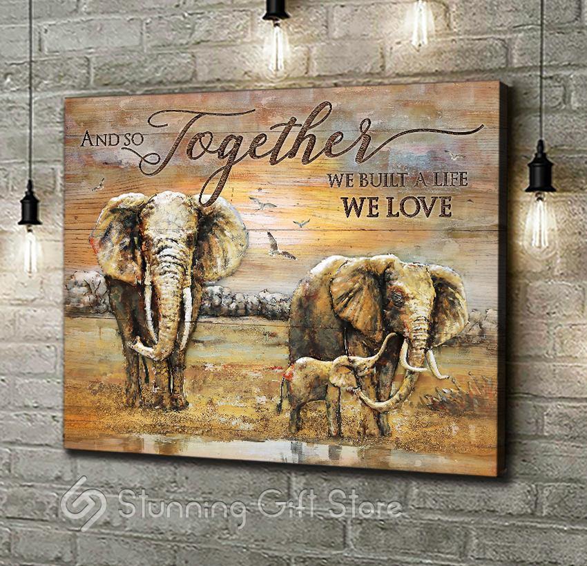 Stunning Gift Canvas Wall Art Animal Canvas Print – Elephant – We Built A Life We Loved