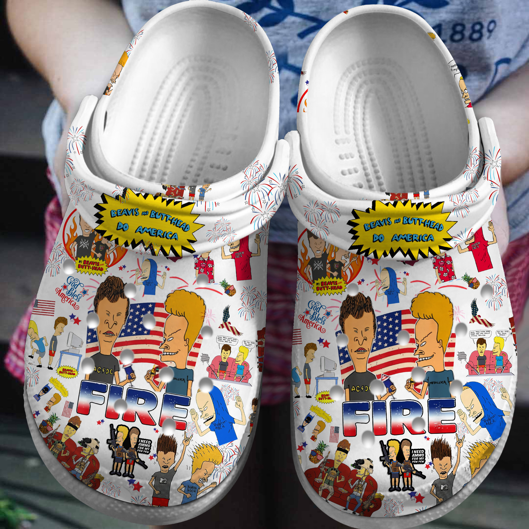 Premium Beavis And Butt Head Do America Cartoon Crocs Crocband Clogs Shoes Comfortable For Men Women and Kids 2