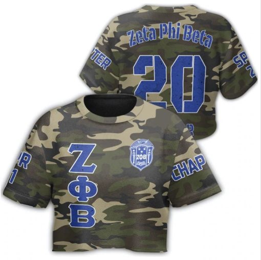 Zeta Phi Beta Camouflage Croptop T-Shirt