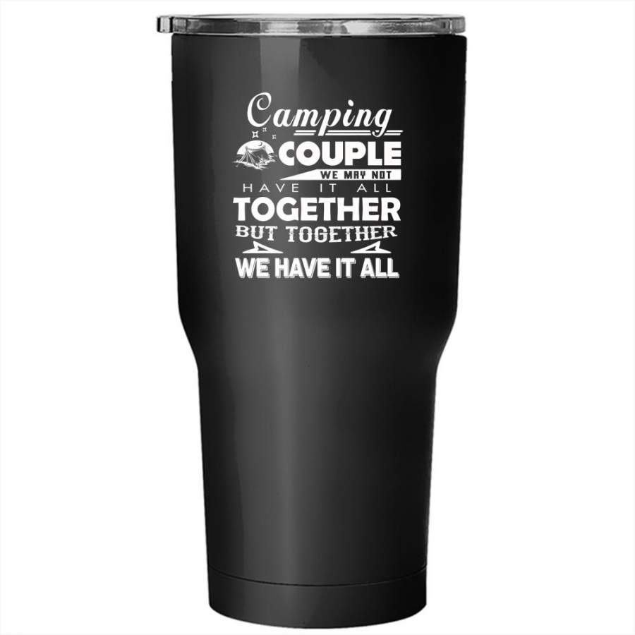 Camping Couple Tumbler 30 oz Stainless Steel, Cool Gift For Couple Travel Mug