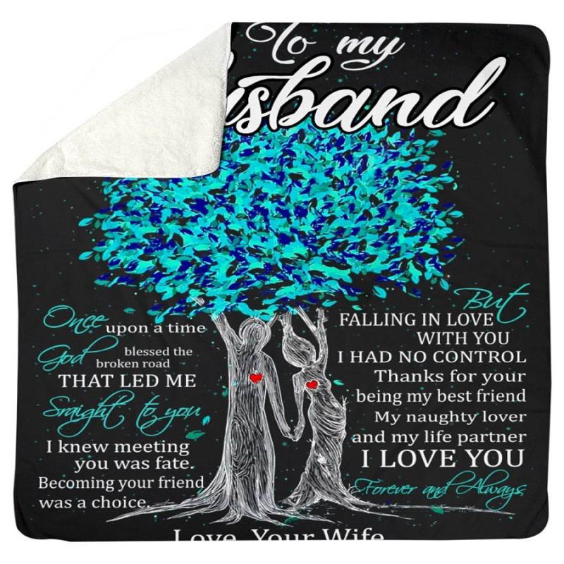 To My Husband I Love You Custom Design Sherpa Blanket