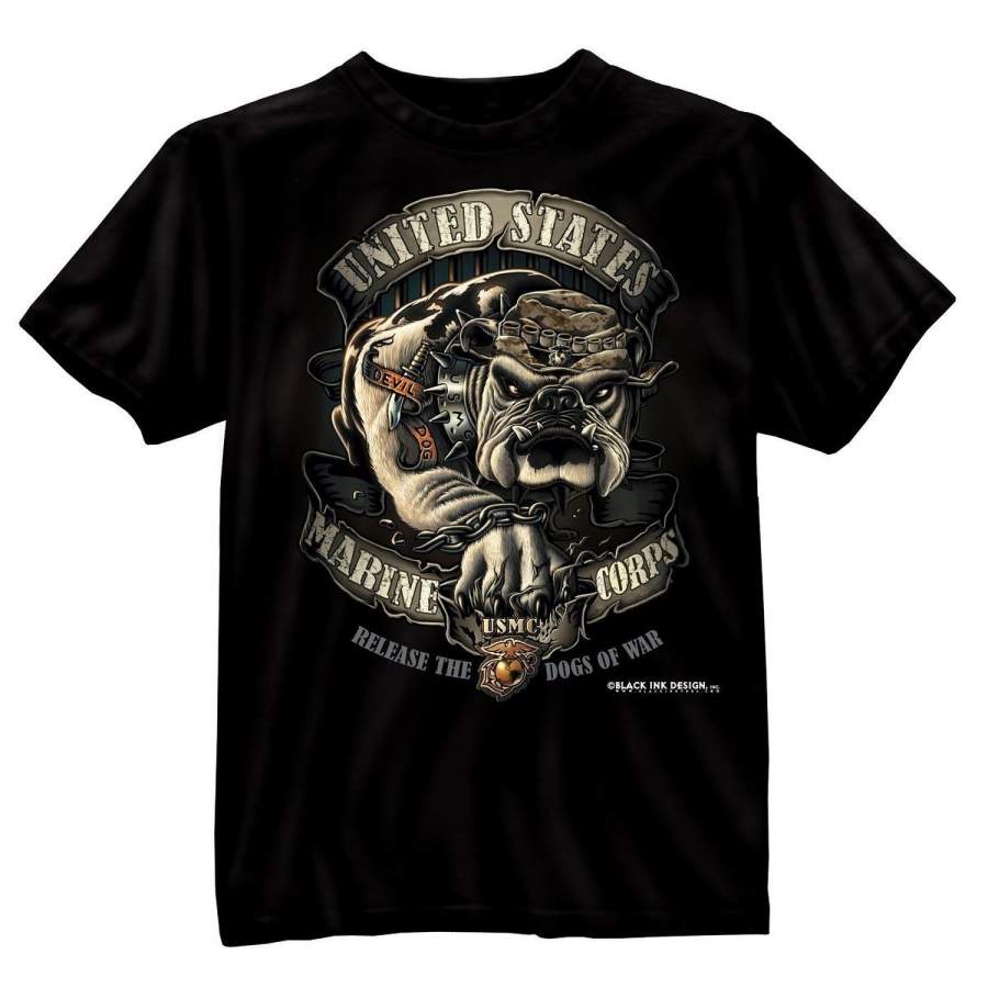 Men’S Fashion Rothco Bi Usmc Bulldog T-Shirt Black