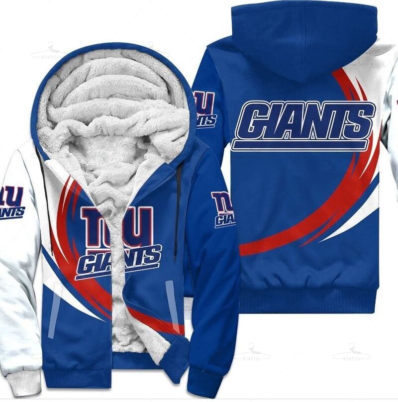 New York Giants Fleece Jacket 3D Curve Great Fleece Hoodie