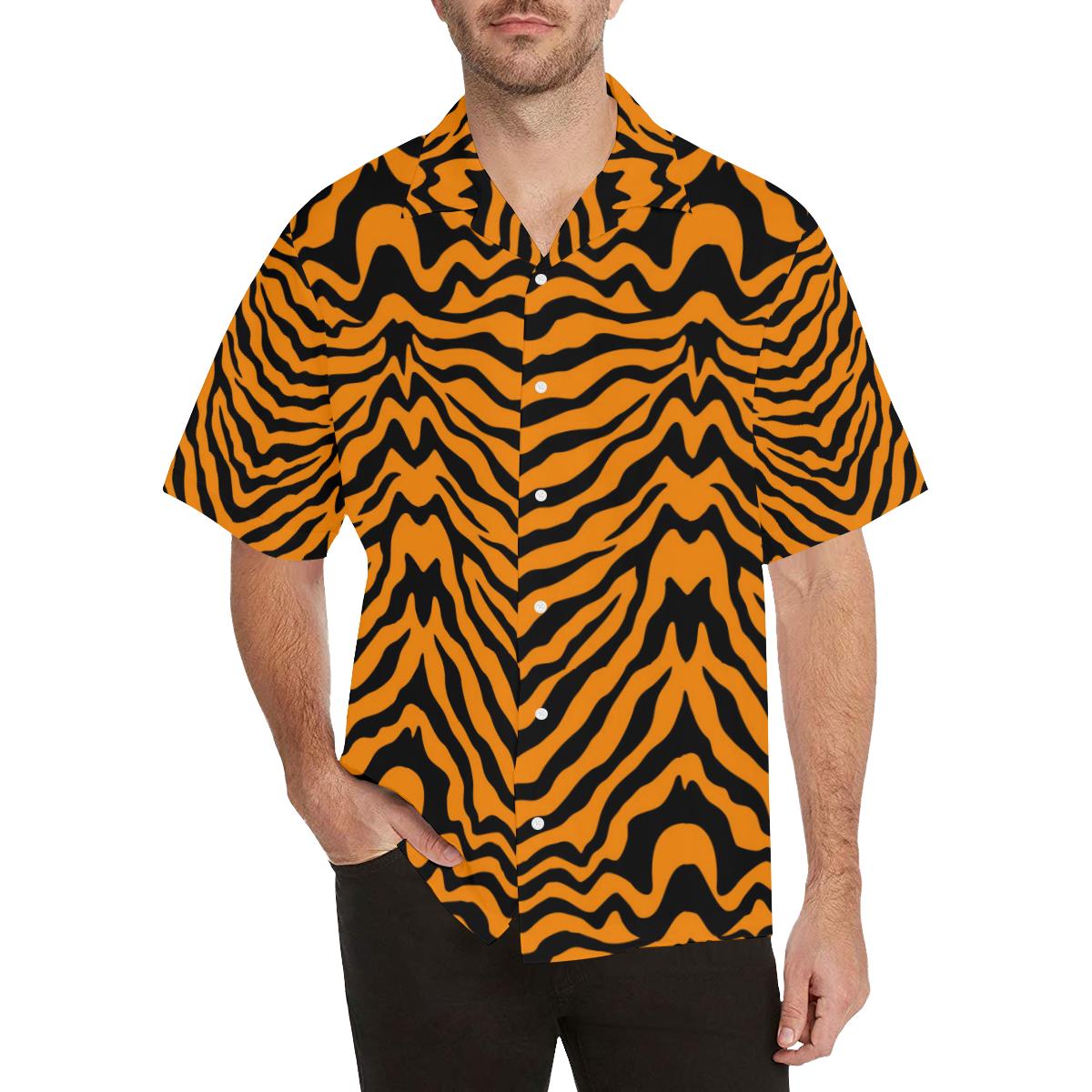 Bengal tigers skin print pattern Men’s All Over Print Hawaiian Shirt