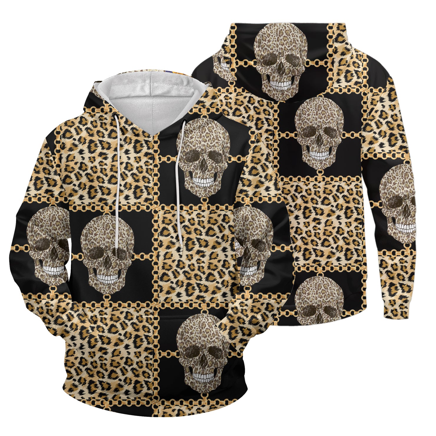 Skull Leopard Pattern 3D Hoodie Sk-3Dh02-Q267S01