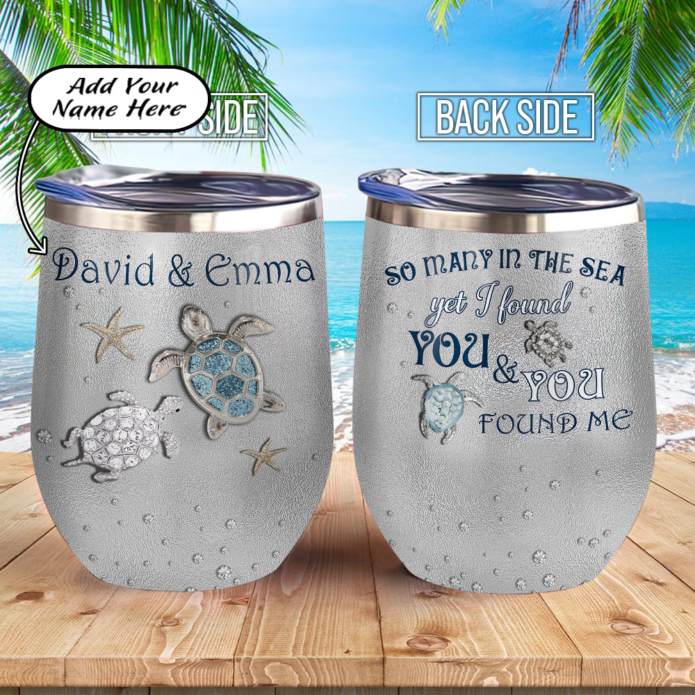 Personalized Married Turtle Couple Gift Acaa0707001Z Wine Tumbler