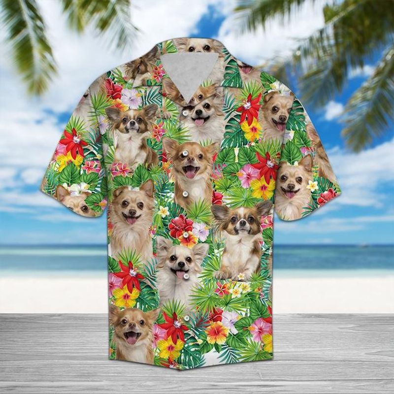 Chihuahua Flower Green Unique Design Unisex Hawaii Shirt For Men And Women Ha81744