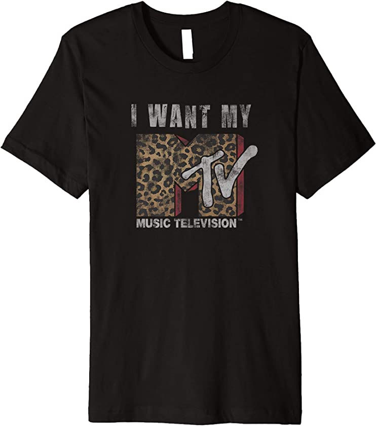 Animal Print White Font Want My MTV Premium T-Shirt