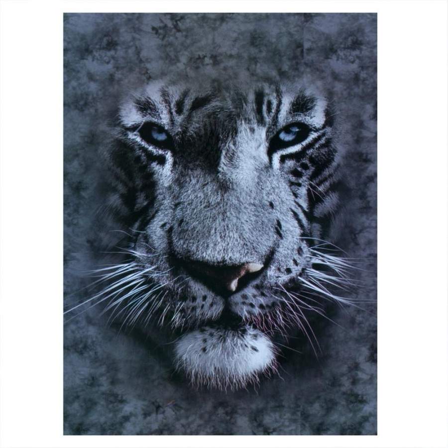 White Tiger Face Fleece Blanket