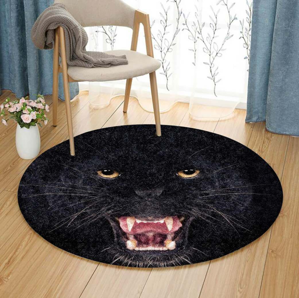 Black Leopard IE6176 Round Rug BEVR3007