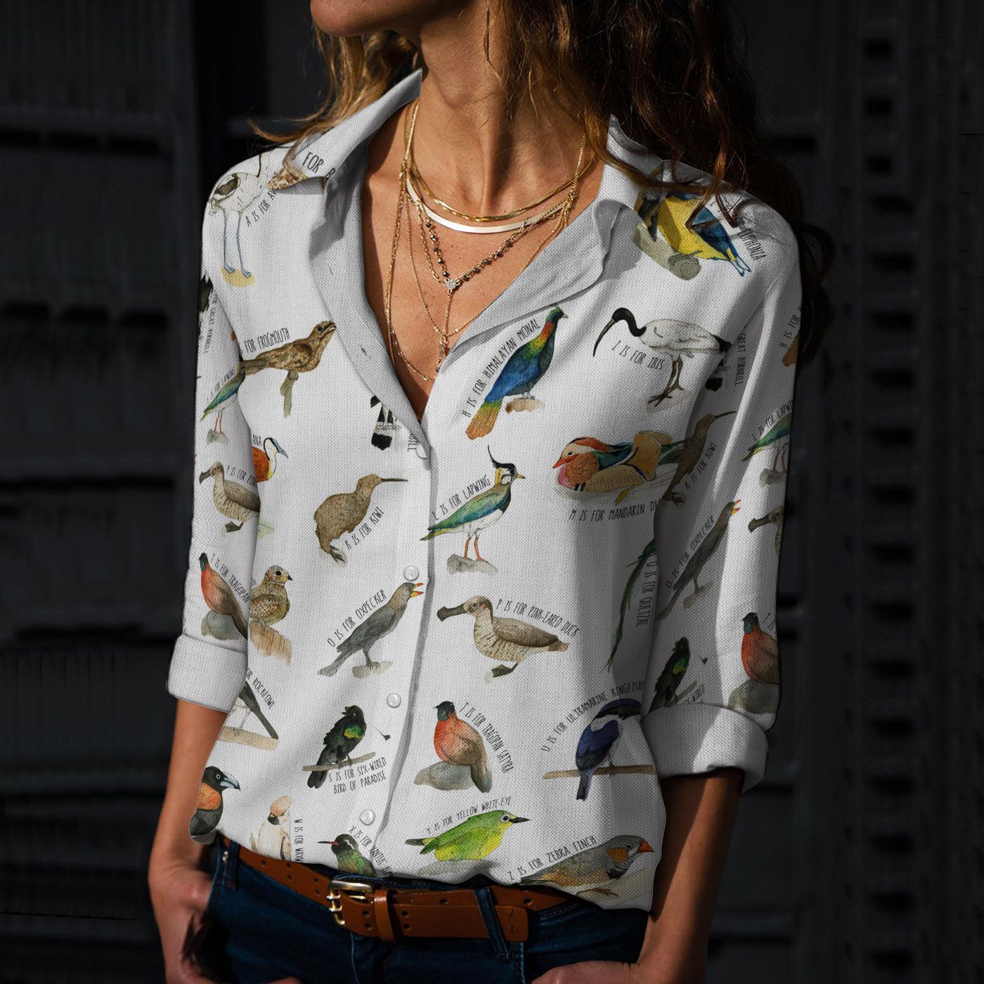 Birds Cotton And Linen Casual Shirt, A To Z Of Obscure Birds Casual Shirt