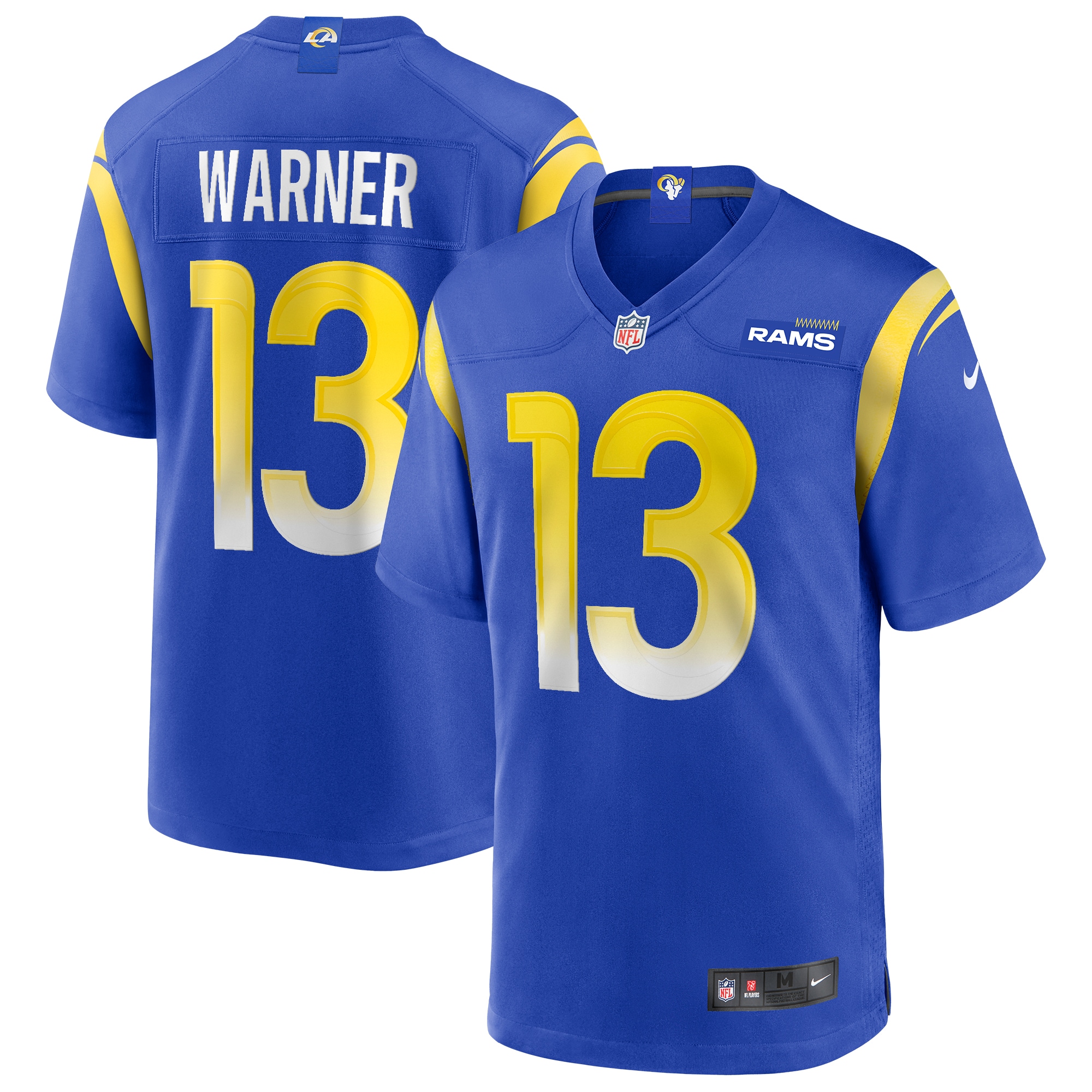 Men’s Los Angeles Rams Kurt Warner Royal Game Retired Player Jersey