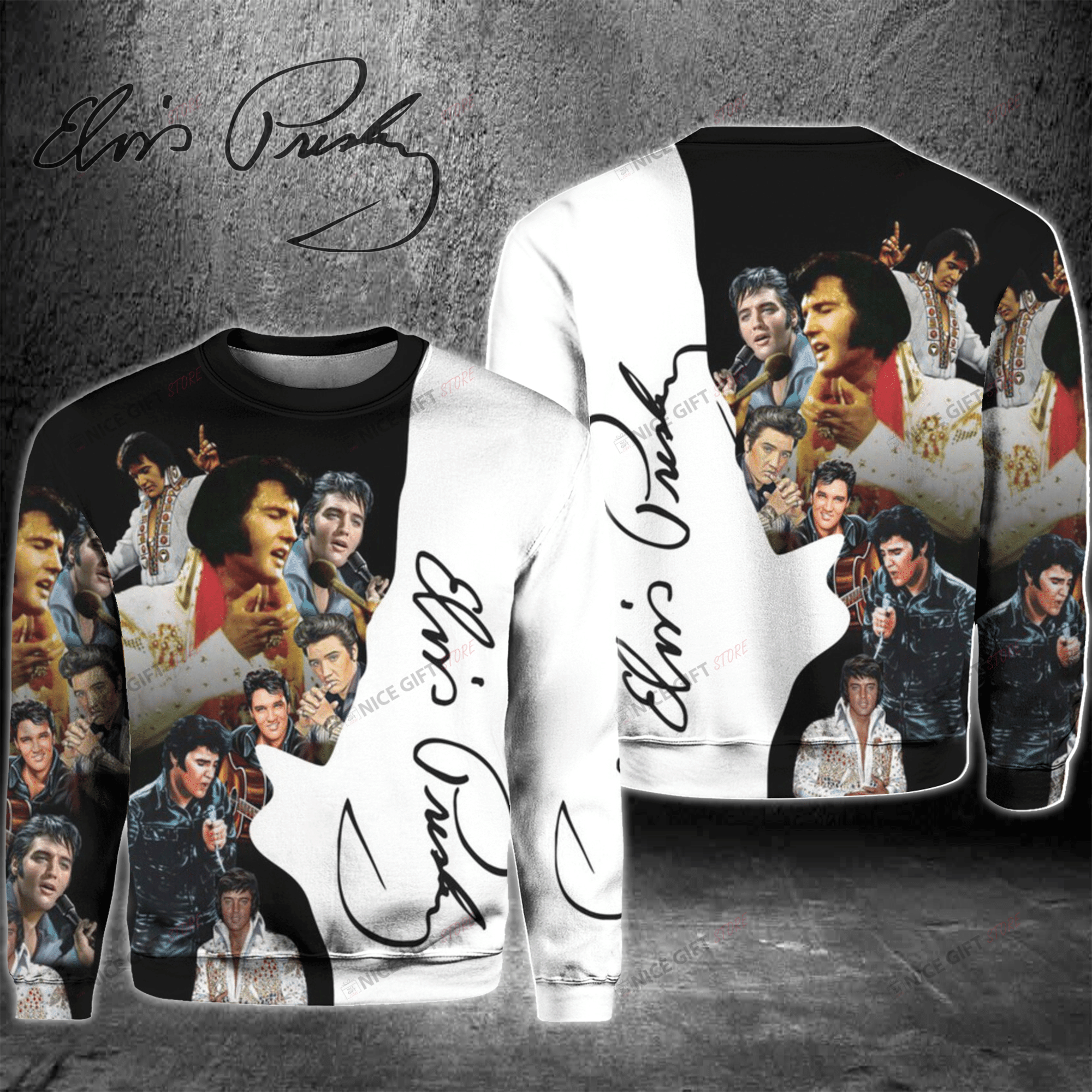 Elvis Presley Crewneck Sweatshirt 3Cs-I9X9
