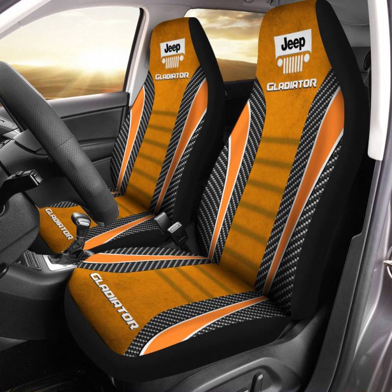 Jeep Gladiator VTH Car Seat Cover (Set of 2) Ver 1 (Orange)