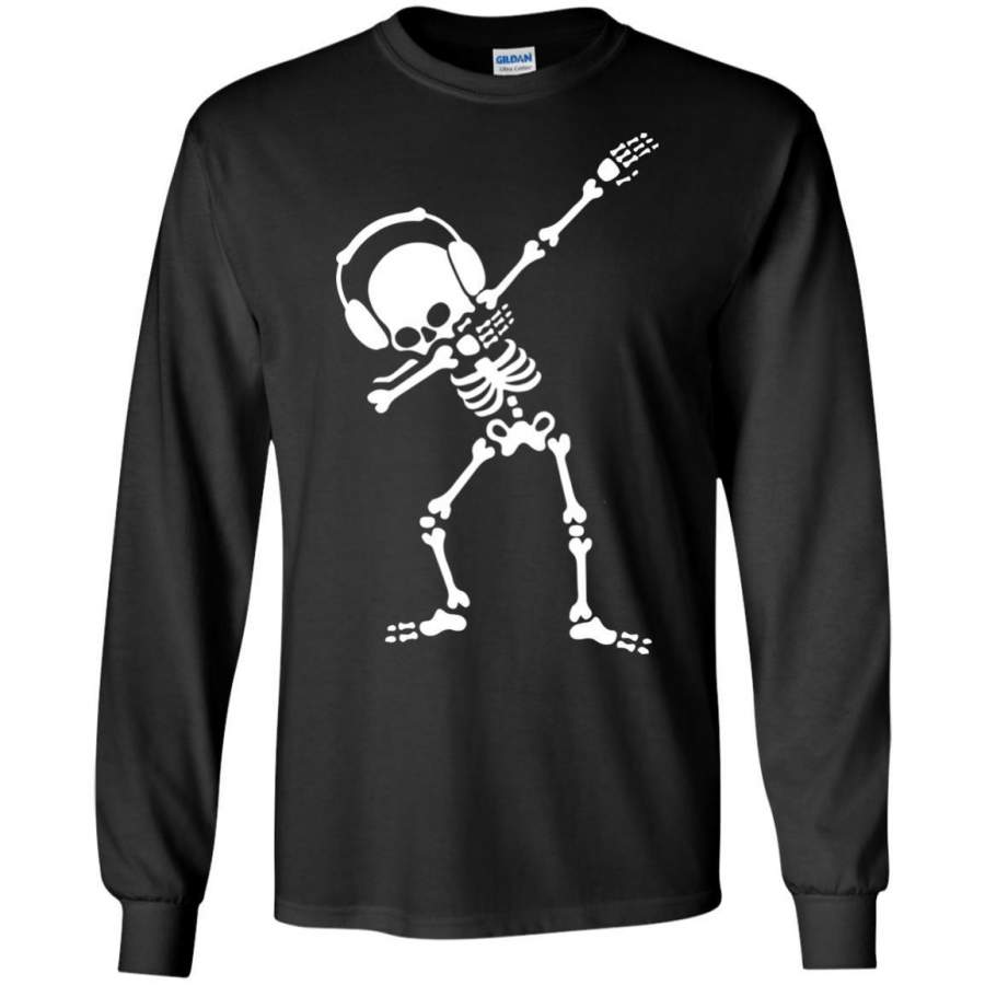 Dabbing Skeleton Dabbin Dab Hip hop funny Halloween LS shirt/Sweatshirt/Hoodie