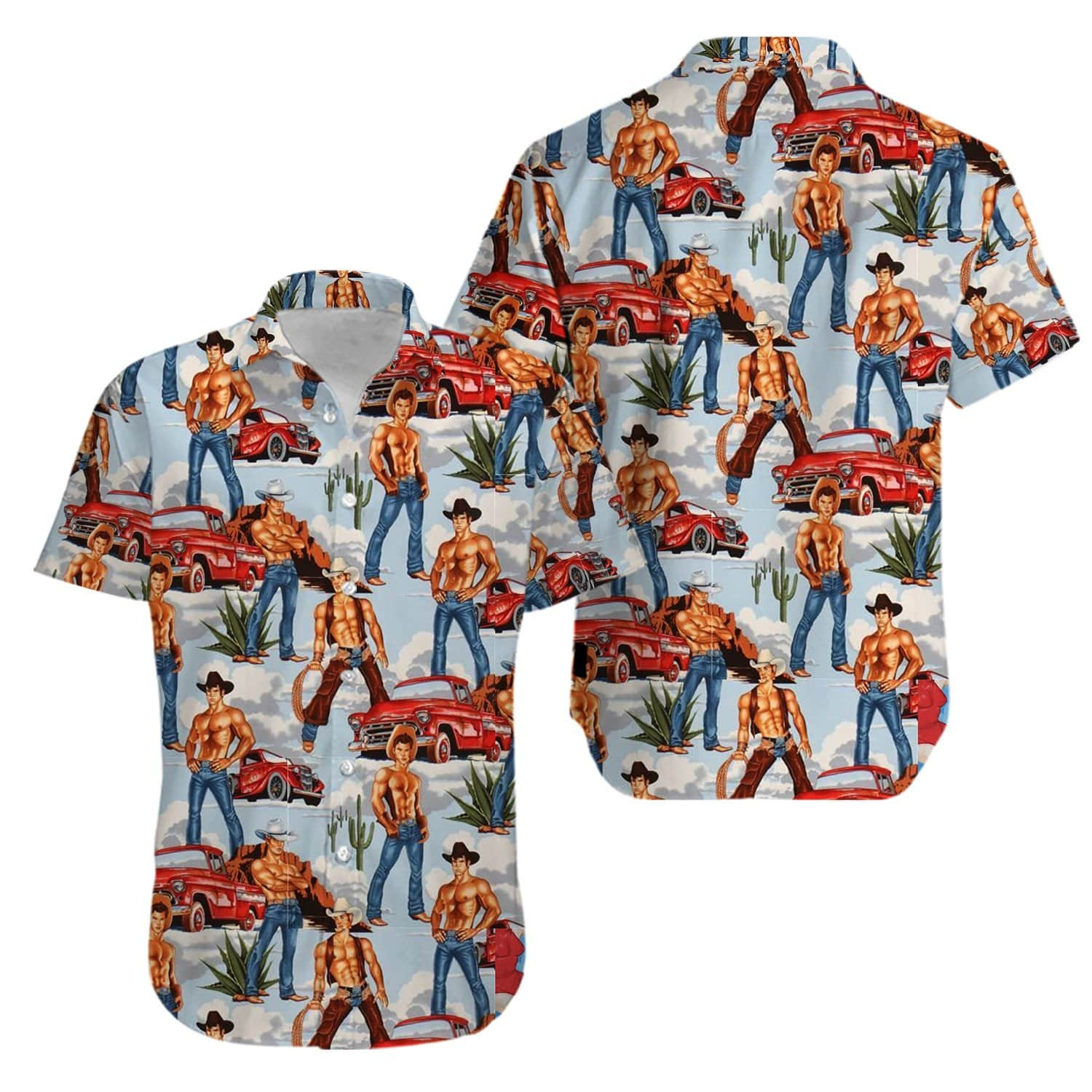 Cowboy In Vintage Western Hawaii Shirts Kv Ha85370