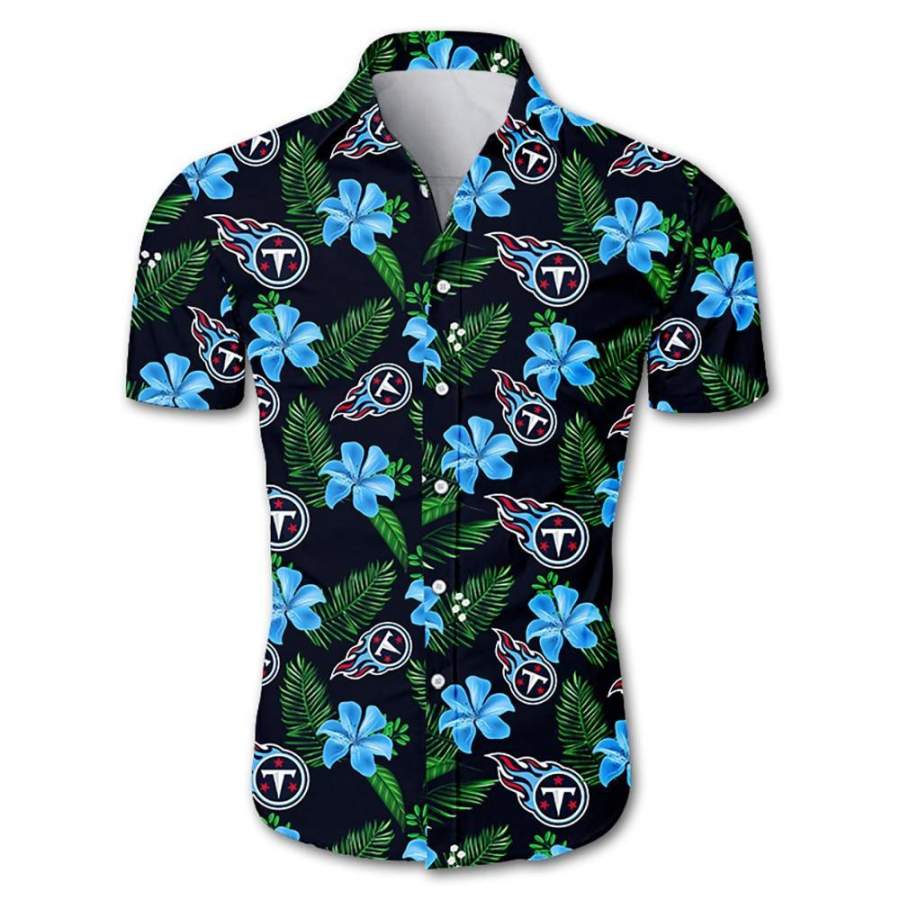 Tennessee Titans Hawaiian T-Shirt 3D All Over Print Floral Button Up Slim Fit Body