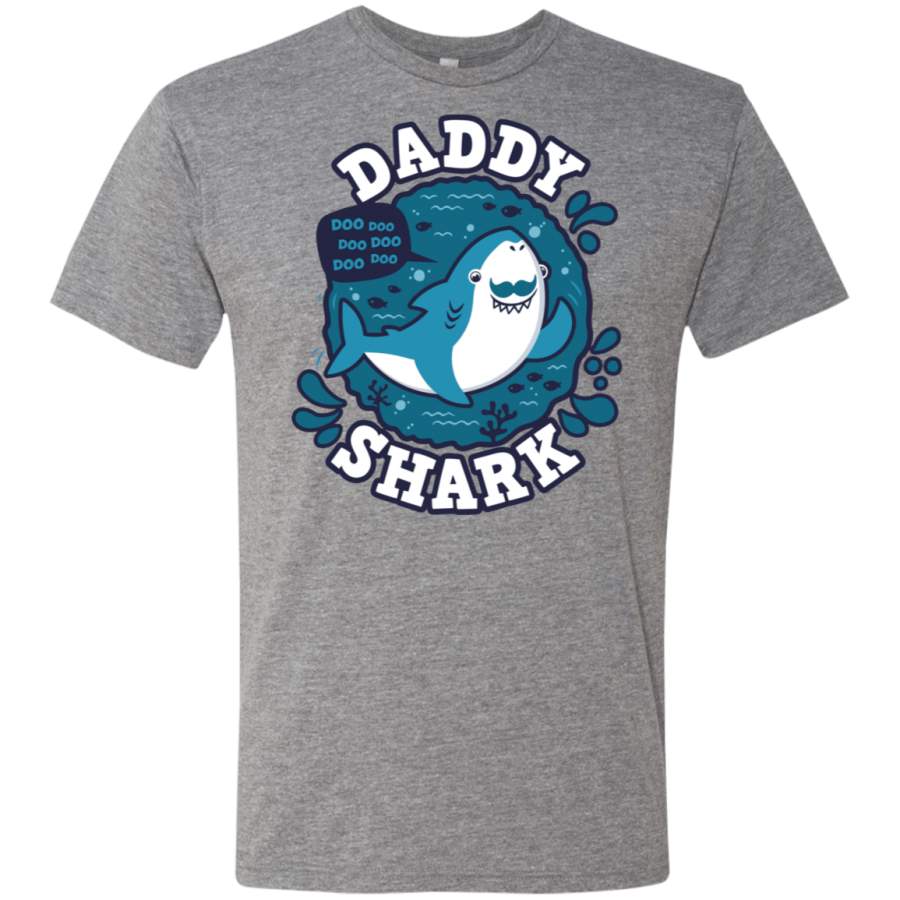 Shark Family trazo – Daddy Men’s Triblend T-Shirt