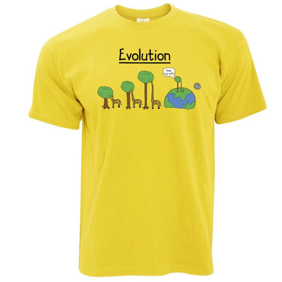 Novelty T Shirt Evolution Of A Giraffe And Tree